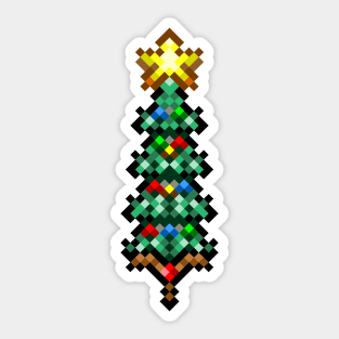 Retro 8 bit christmas tree Sticker